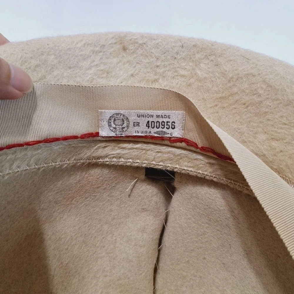 Vtg Mr.John Debutante Bucket Hat Fur Carlton Pirie Scott‎ 1950s Ribbon Creme